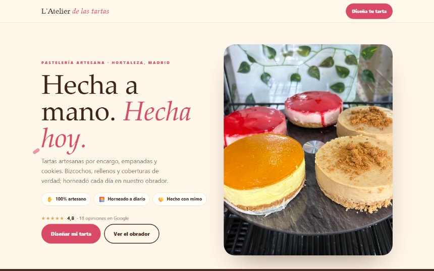 Web de L'Atelier de las tartas